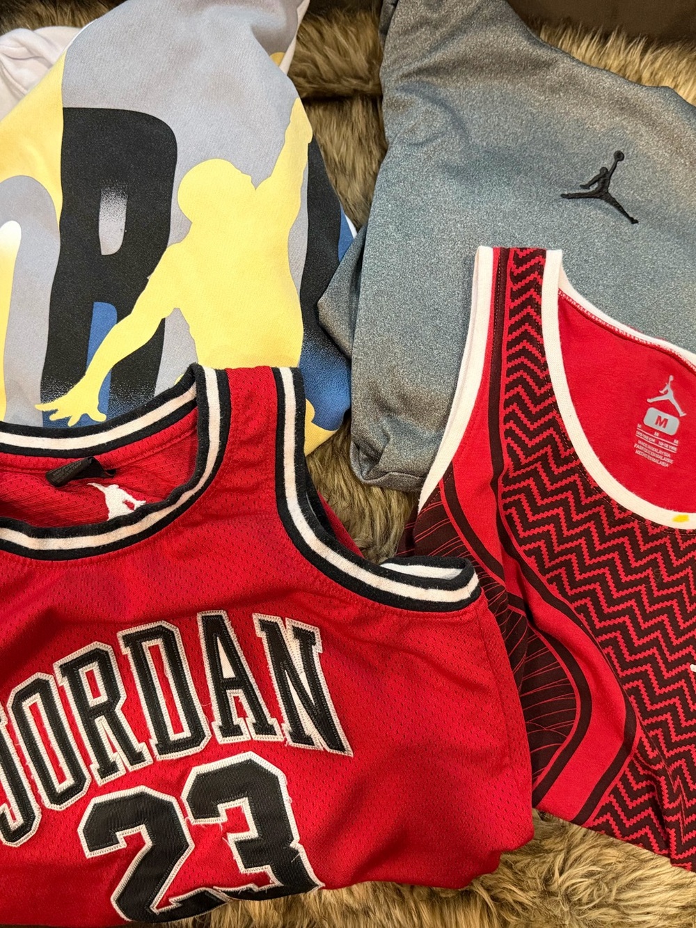 Jordan Red Boys' Basketball Tank Tops Bundle with 23 Graphic